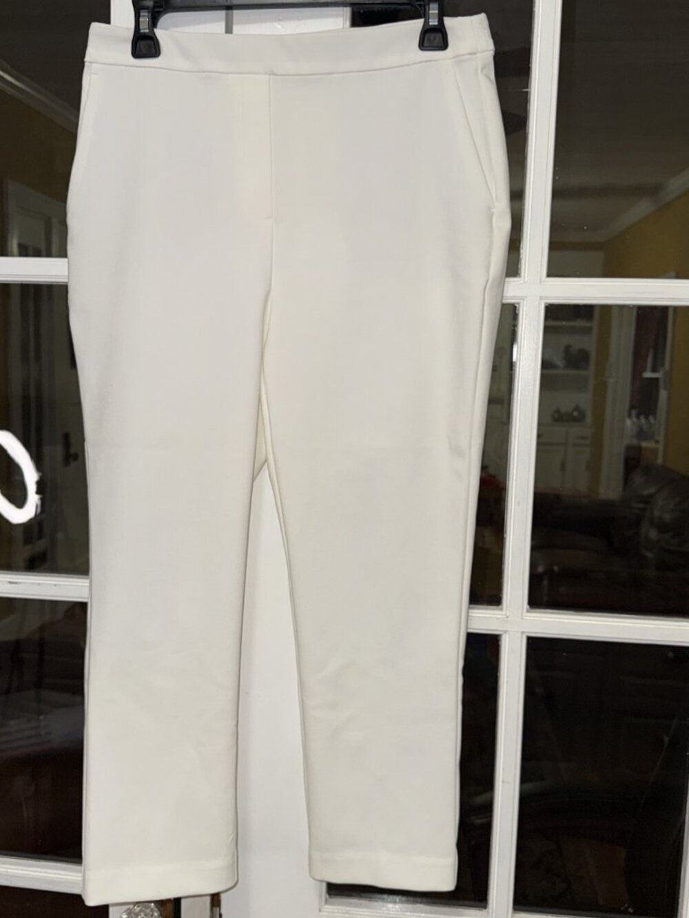 Lovely Rachel Zoe Casual/Dress Hi-Rise Straight Leg Pull On White Pockets Pant 8